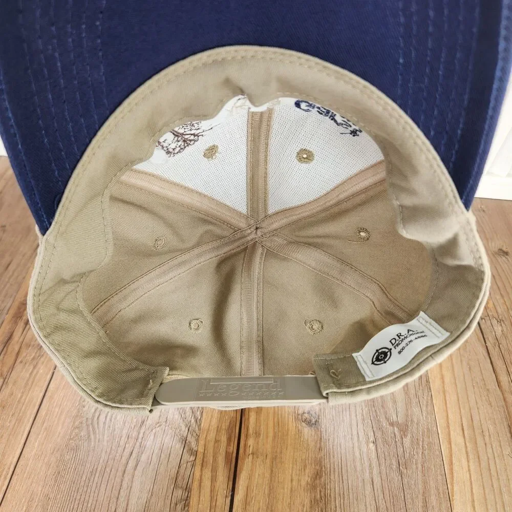VTG Garst Seed Company 2003 Deer Meadow Snapback Hat Cap Beige Blue Farmer Buck